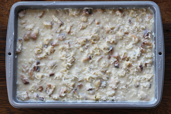 unbaked Coconut Cupcake Bread Pudding